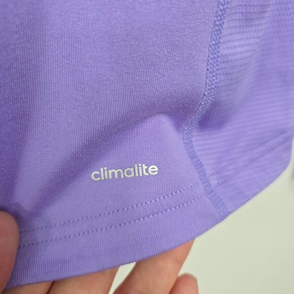 Adidas Climalite Pullover Half Zip Purple Ruched Pullover Workout Active Top - Picture 11 of 11